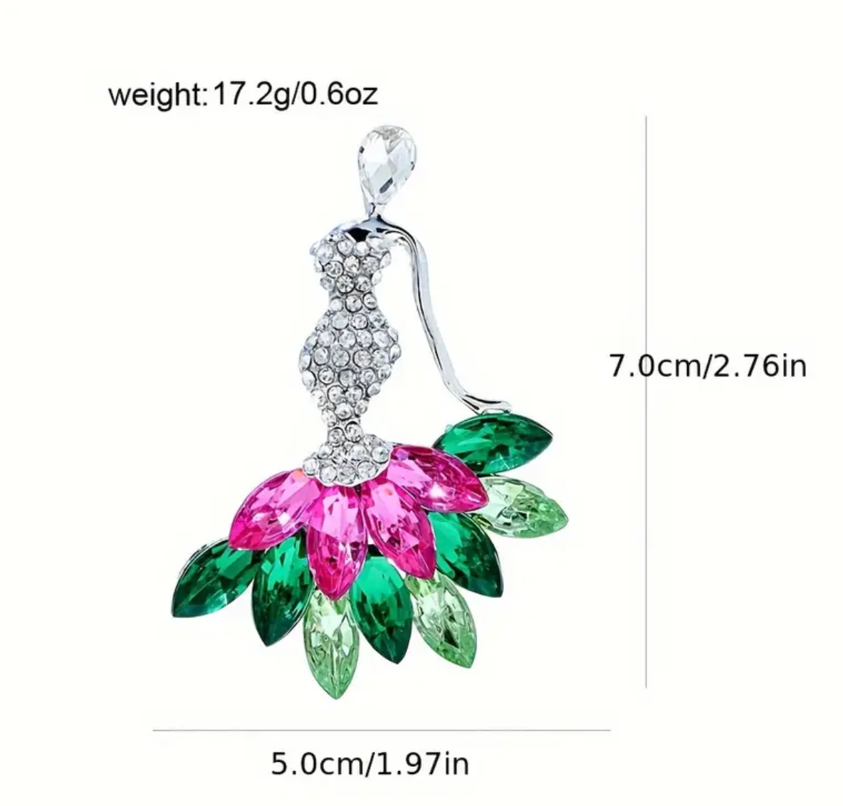 Elegant Rhinestone-Encrusted Brooch