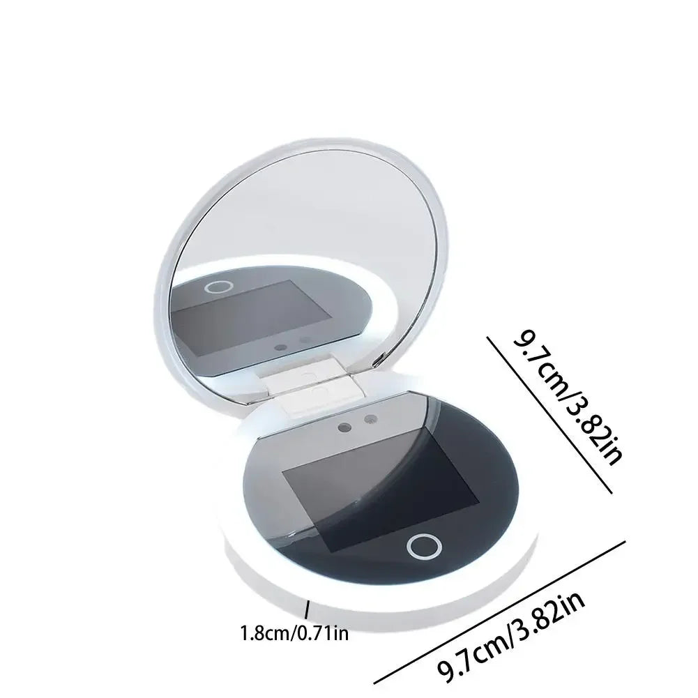 Smart UV Sunscreen Test Camera Makeup Mirror With LED Portable Rechargeable